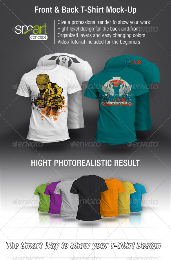 Download Front And Back T Shirt Mock Up By Smartconcept Graphicriver