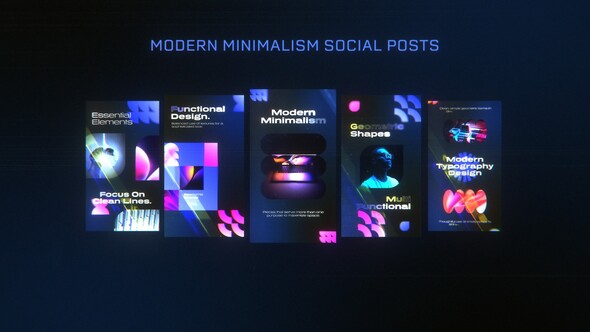 Modern Minimalism Social Posts Video Displays template preview
