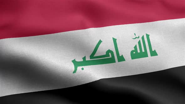 Iraq Flag Seamless Closeup Waving Animation alt