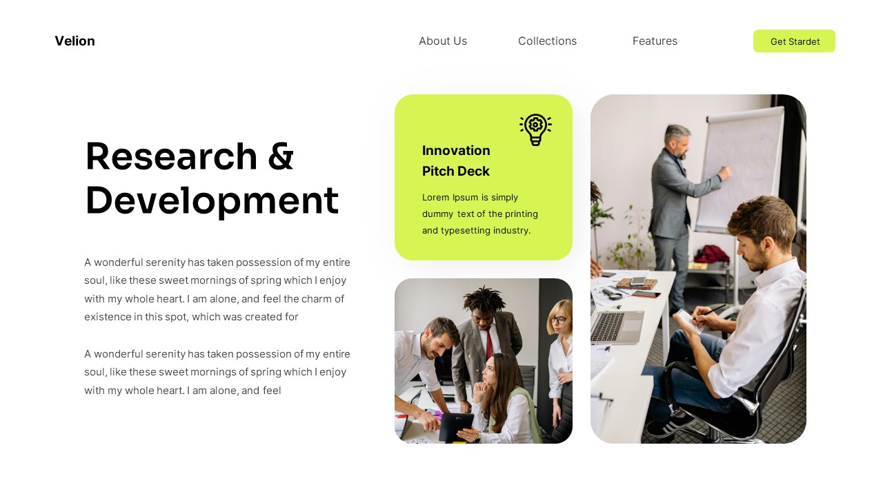 Velion Black Yellow Modern Pitch Deck PowerPoint, Presentation Templates