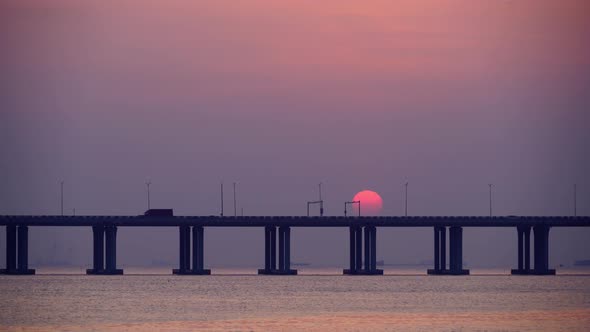 Shenzhen Bay Bridge At Sunset alt