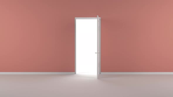 red Door opens and a bright light flooding a dark room