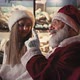 Santa Claus Giving Gift To Happy Girl - VideoHive Item for Sale