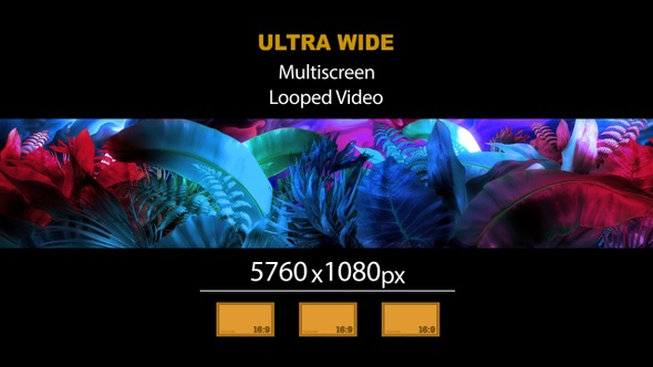 Ultra Wide HD Tropical Leaves 03