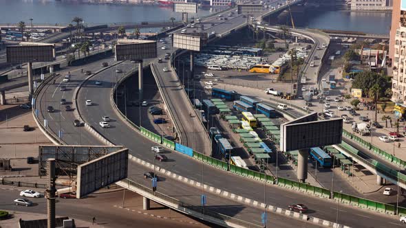 Daily Life Traffic Jams Cars Motion in Old Cairo alt