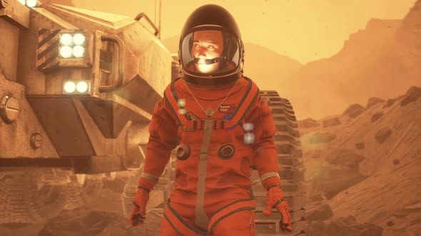 Astronaut On The Planet Mars