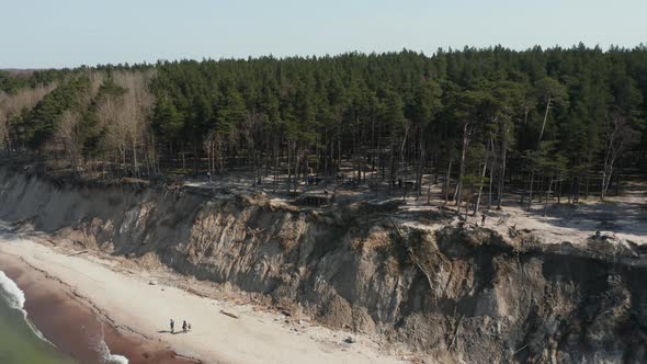 AERIAL: The Dutchman's Cap High Bluff Which is in Lithuania's Seaside Regional Park