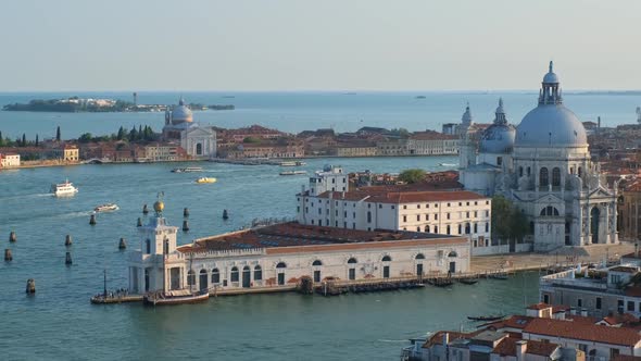 View of Venice Lagoon and Santa Maria Della Salute Church. Venice, Italy alt
