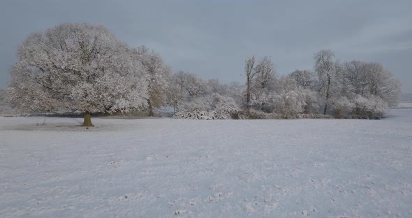 Winter Snow Countryside Landscape Aerial Warwickshire