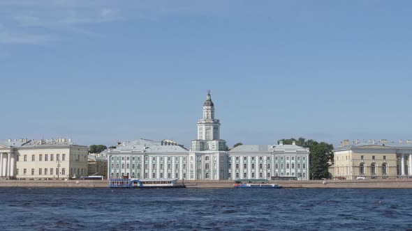 Time-lapse of The Kunstkamera and the Neva river - St. Petersburg, Russia