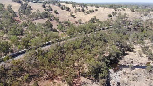 Aerial View of a Forest Train