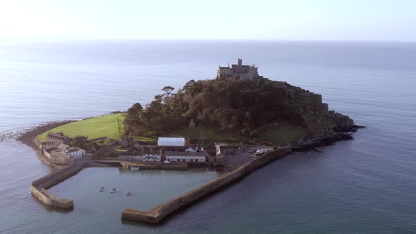 St Michael's Mount in Cornwall a Popular Tourist Attraction Island From the Air alt
