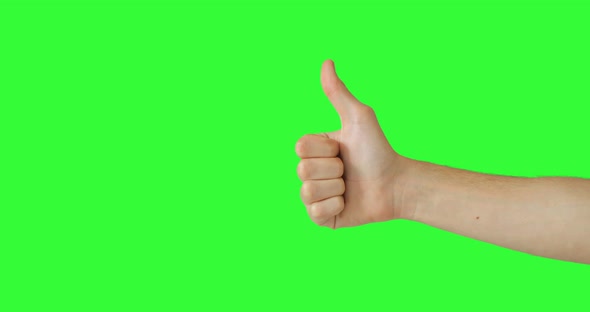 Isolated Man Hand Showing Thumbs Up, Like Positive Sign Symbol. Green ...