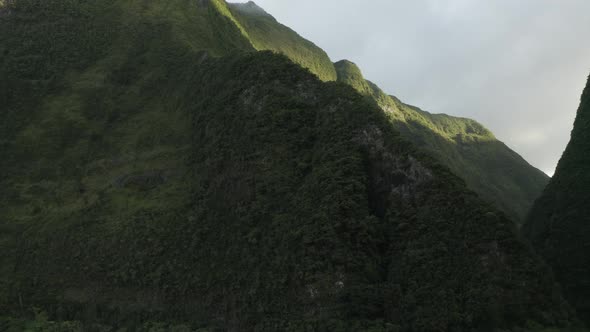 Aerial view of Cascata do Poco do Bacalhau, Portugal. alt