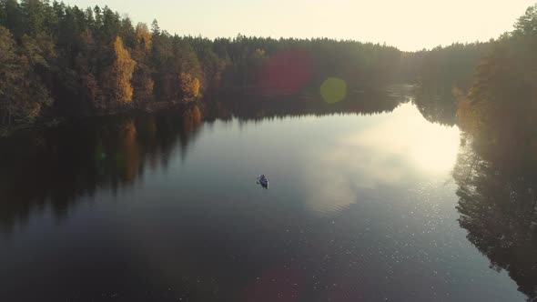 Canoe on Lake at Sunset alt