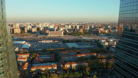 Backwards Reveal of Modern Skyscrapers alt