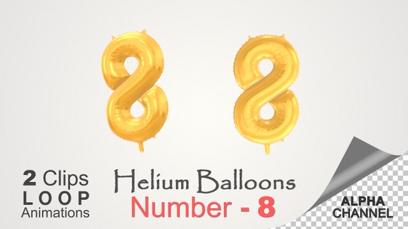 Celebration Helium Balloons With Number – 8