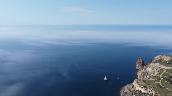 Abstract Aerial Nature Summer Ocean Sunset Sea and Sky Background alt