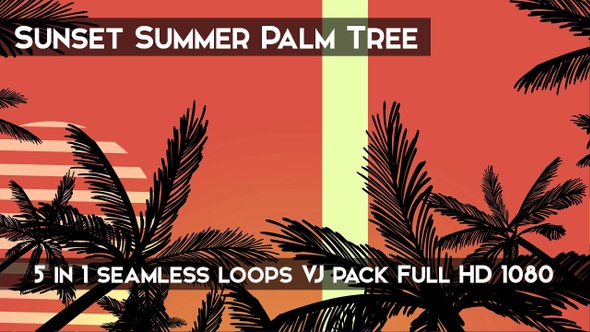 Sunset Summer Palm Tree VJ Loops alt