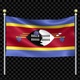 Swaziland Flag Waving In Double Pole Looped - VideoHive Item for Sale
