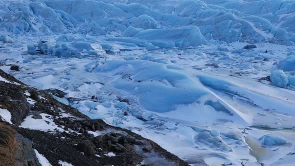 Iceland Blue Glacier Ice Chunks In Winter