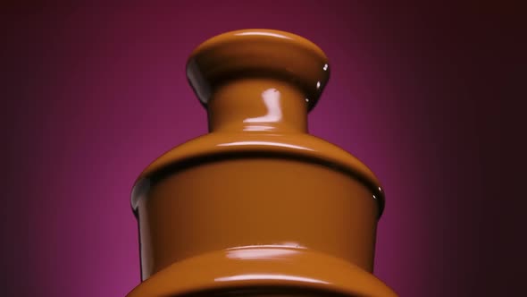 Liquid Milk Chocolate Fountain for Sweet Fondue Dip Desserts Low Angle View alt