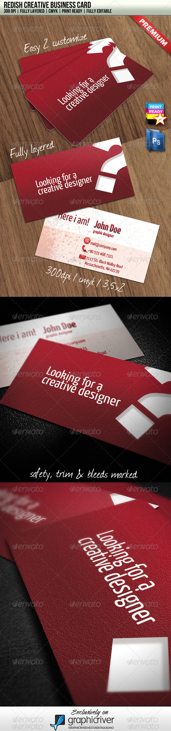 Redish Creative Business Card - Creative Business Cards