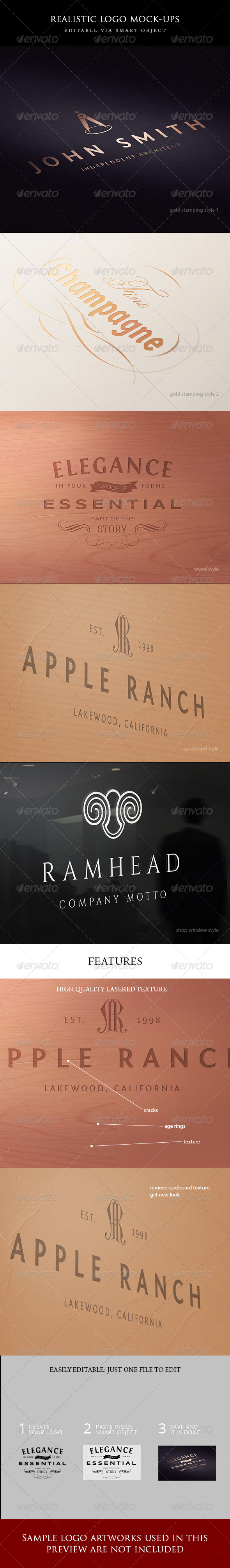 5 logo mock-ups - Logo Product Mock-Ups