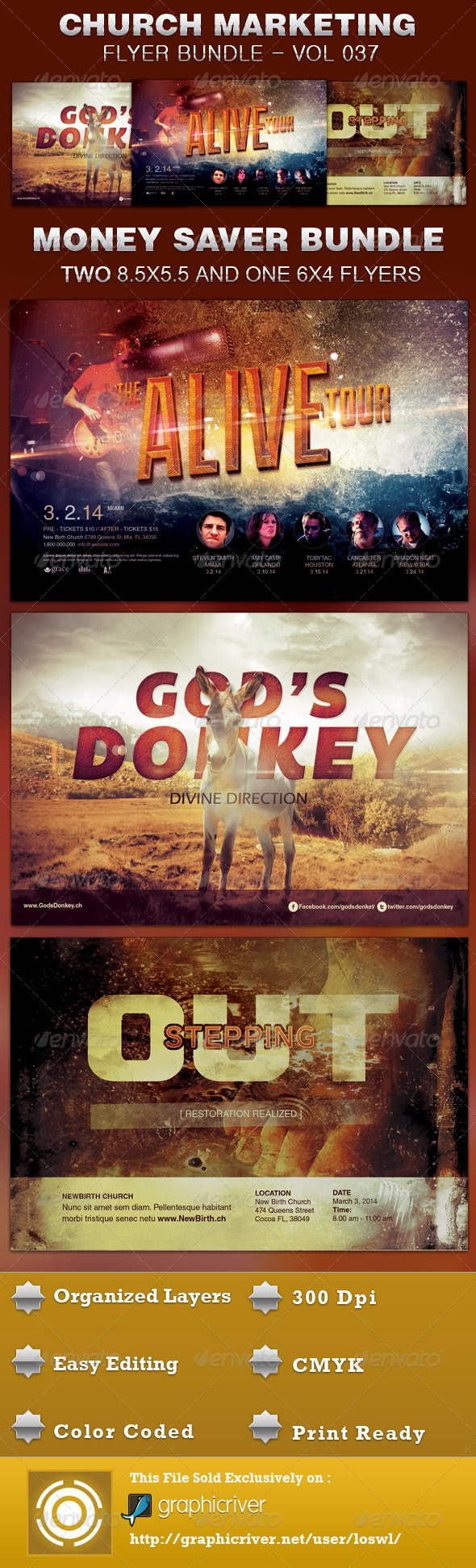 Church Marketing Flyer Bundle Vol 037 - Church Flyers