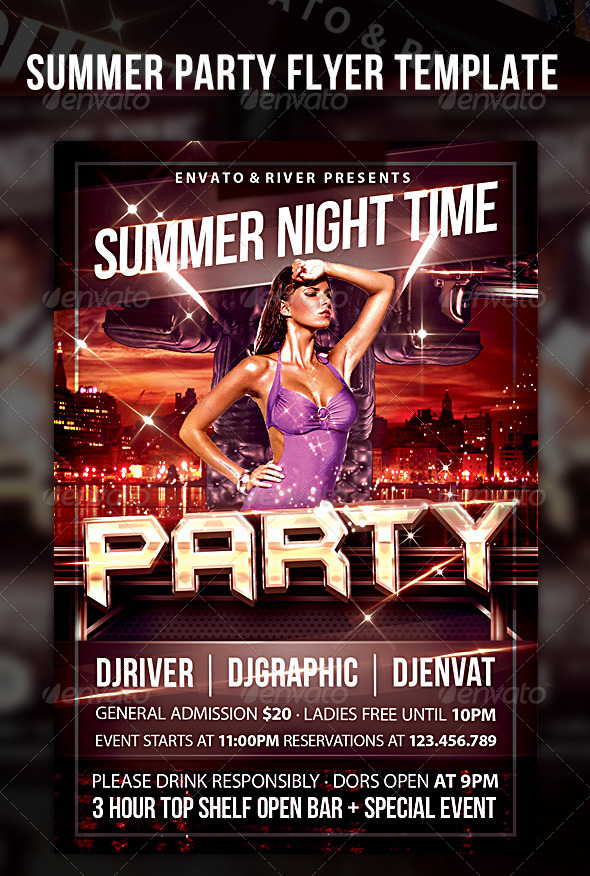 Summer Party Flyer Template - Events Flyers