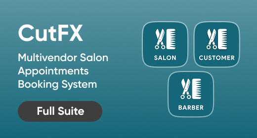CutFX Multivendor Salon Appointments Booking System Full Suite