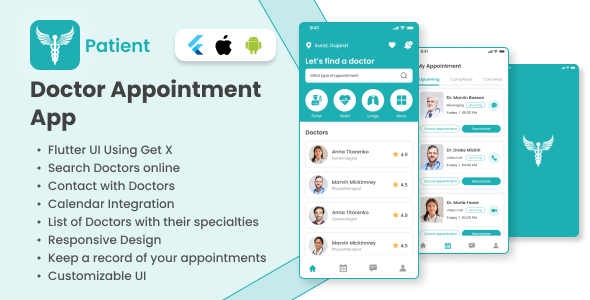 DoctorAppointment - Flutter template | Patient App - Find Doctor, Book Appointment, Chat/Audio/Video