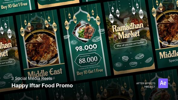 Reels - Happy Iftar Openers template preview