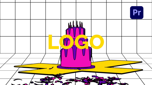 3D Birthday Fest Opener Premiere Pro template preview