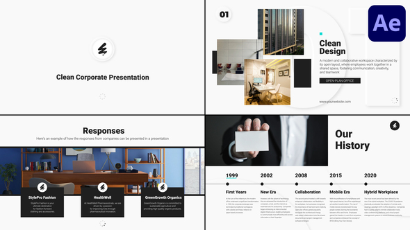 Clean Corporate Presentation for After Effects Openers template preview