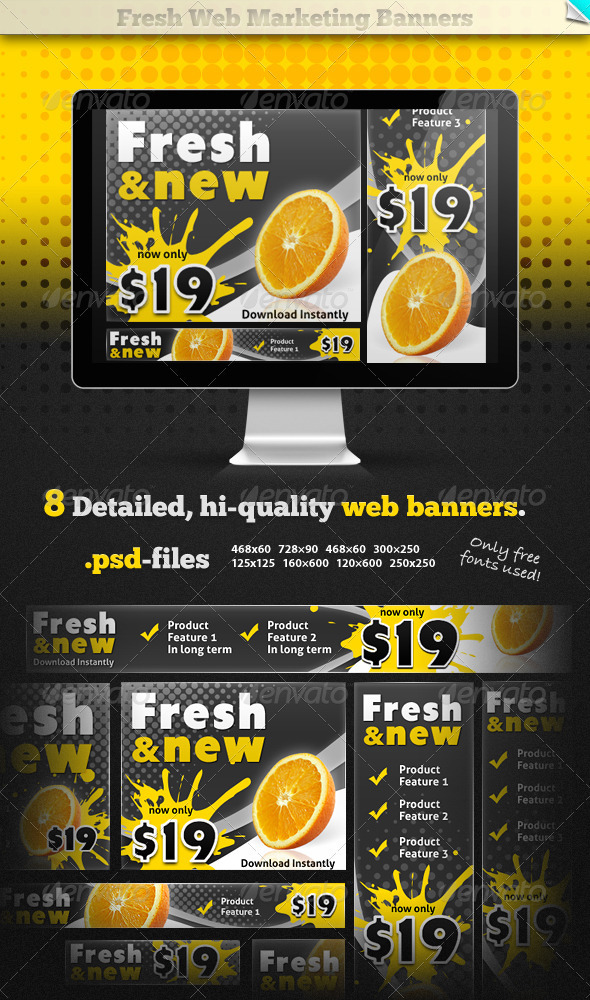 Fresh Web Marketing Banners - Banners & Ads Web Elements