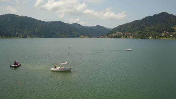 Aerial view of Colibita Lake alt