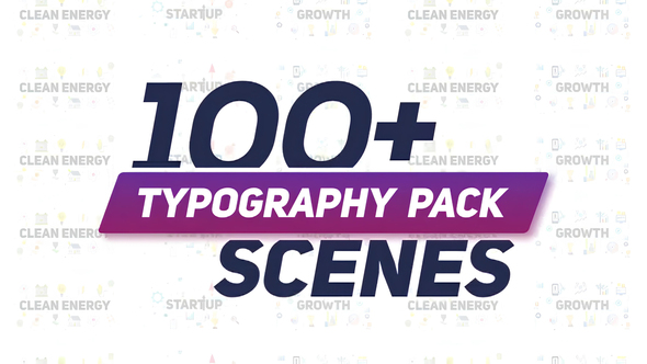 100 Typography Scenes Pack Titles template preview