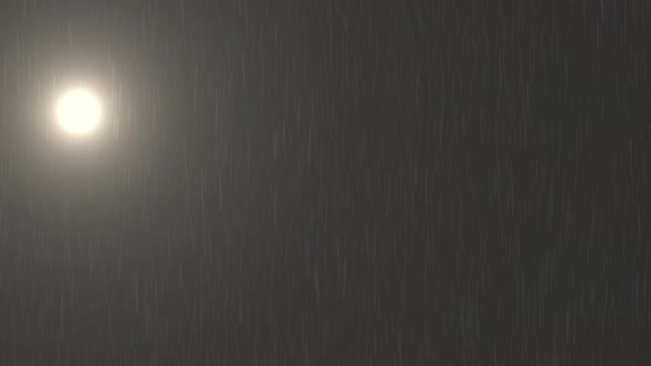 Realistic Moon Movement and Rainfall in the Dark Night