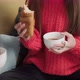 Mother and Daughter Drink Tea and Eat Croissants While Sitting and Talking - VideoHive Item for Sale