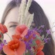 Portrait of a Young Fat Pretty Woman with a Bouquet of Wild Red Poppies with Purple Delphinium and - VideoHive Item for Sale