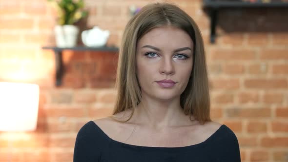 Rejecting By Shaking Head, Young Girl Portrait alt