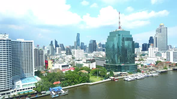 Beautiful building architecture around Bangkok city in Thailand alt