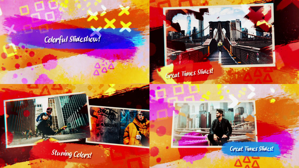 Colorful Artistic Slideshow Intro Openers template preview