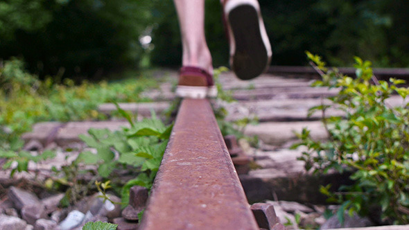 Man Walking On Railroad 2