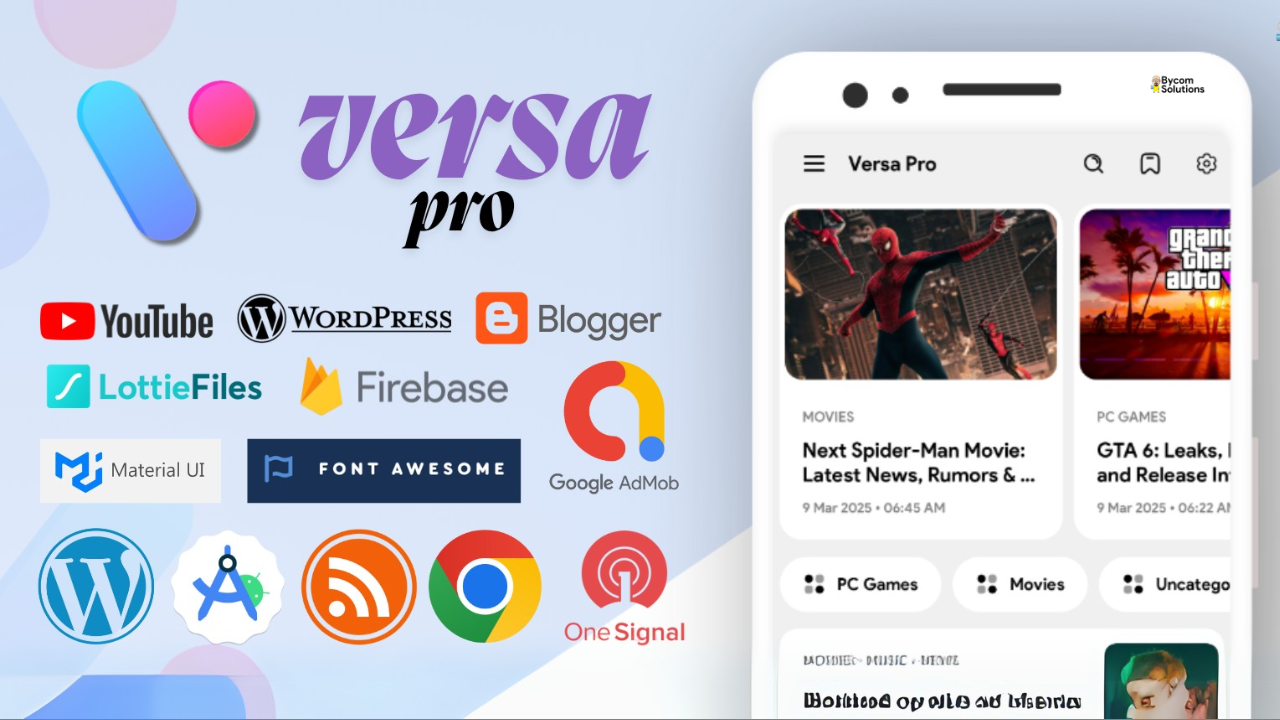 Versa Pro Ultimate Multipurpose Android App by bycomsolutions