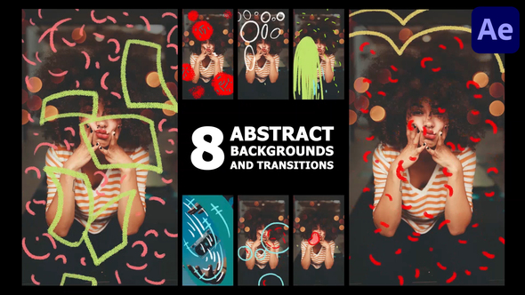 Vertical Abstract Backgrounds And Transitions | After Effects Elements template preview