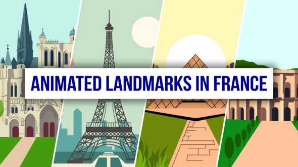 Animated Landmarks In France Infographics template preview