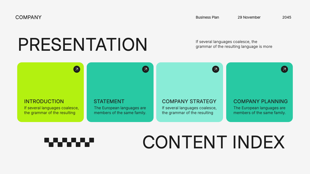 White Green Blue Modern Business Plan Presentation, Presentation Templates