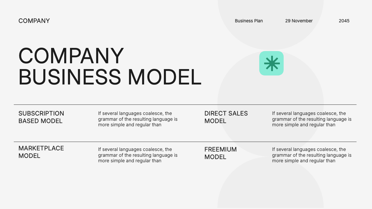 White Green Blue Modern Business Plan Presentation, Presentation Templates